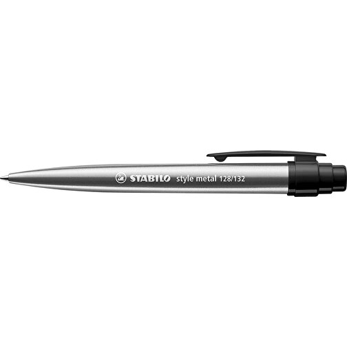 STABILO Style Metal Kugelschreiber , Stabilo, silber/schwarz, Metall, 14,00cm x 1,90cm x 1,50cm (Länge x Höhe x Breite), Bild 3