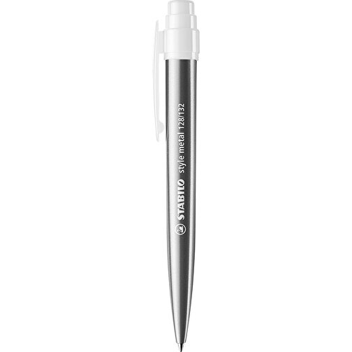 STABILO Style Metal Kugelschreiber , Stabilo, silber/weiß, Metall, 14,00cm x 1,90cm x 1,50cm (Länge x Höhe x Breite), Bild 1