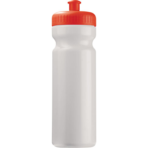 Sportflasche Bio 750ml , weiß / rot, Bio PE, 24,80cm (Höhe), Bild 1