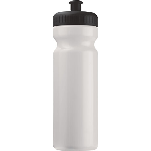 Sportflasche Bio 750ml , weiß / schwarz, Bio PE, 24,80cm (Höhe), Bild 1