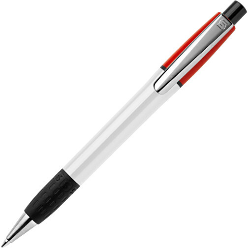 Kugelschreiber Semyr Grip Colour Hardcolour , weiss / rot, ABS & Metall, 13,70cm (Länge), Bild 2