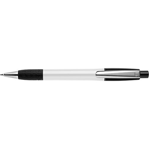 Kugelschreiber Semyr Grip Colour Hardcolour , weiss / schwarz, ABS & Metall, 13,70cm (Länge), Bild 3