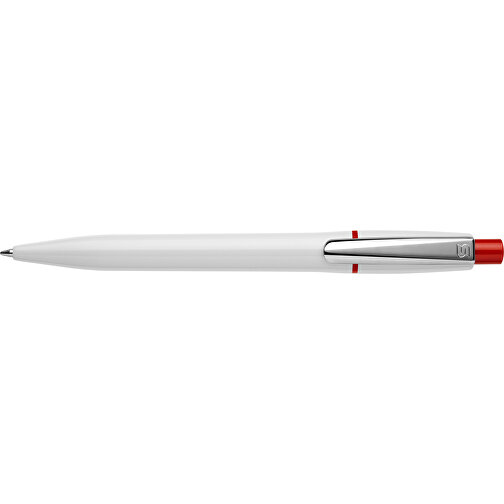 Kugelschreiber Semyr Hardcolour , weiss / rot, ABS & Metall, 13,70cm (Länge), Bild 3