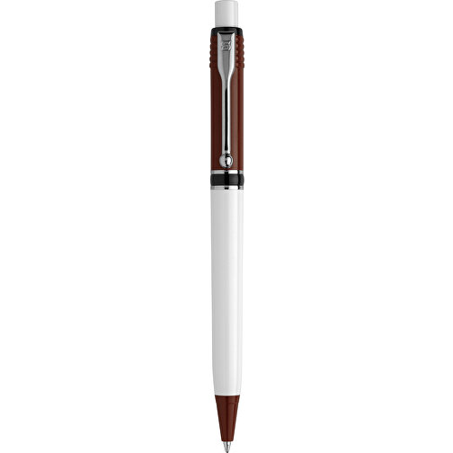 Kugelschreiber Raja Colour Hardcolour , weinrot / weiß, ABS & Metall, 14,00cm (Länge), Bild 1