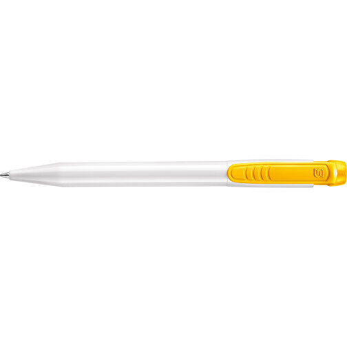 Kugelschreiber Pier Hardcolour , weiß / gelb, ABS, 13,60cm (Länge), Bild 3