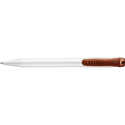 Kugelschreiber Pier Hardcolour , weiß / weinrot, ABS, 13,60cm (Länge), Bild 3