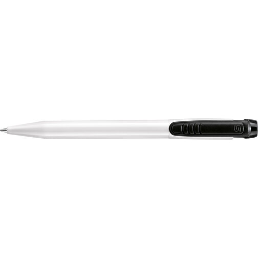 Kugelschreiber Pier Hardcolour , weiß / schwarz, ABS, 13,60cm (Länge), Bild 3