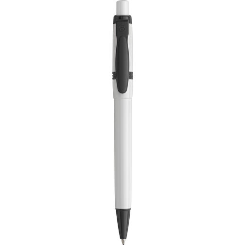 Kugelschreiber Olly Hardcolour , weiß / grau, ABS, 13,80cm (Länge), Bild 1