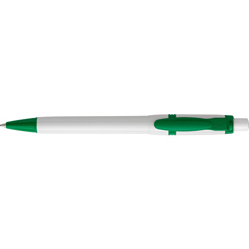 Kugelschreiber Olly Hardcolour , weiss / grün, ABS, 13,80cm (Länge), Bild 3