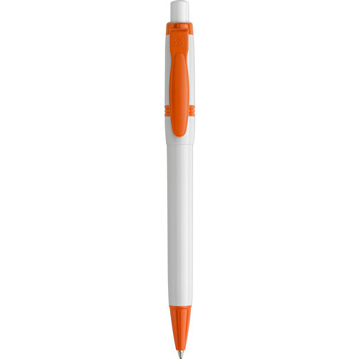 Kugelschreiber Olly Hardcolour , weiß / orange, ABS, 13,80cm (Länge), Bild 1