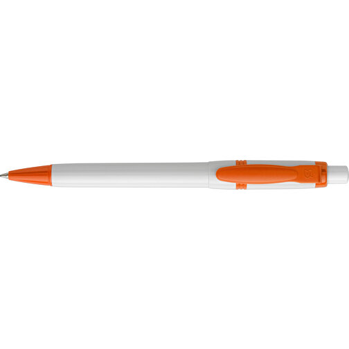 Kugelschreiber Olly Hardcolour , weiß / orange, ABS, 13,80cm (Länge), Bild 3