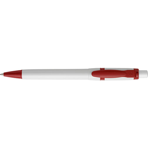 Kugelschreiber Olly Hardcolour , weiß / rot, ABS, 13,80cm (Länge), Bild 3