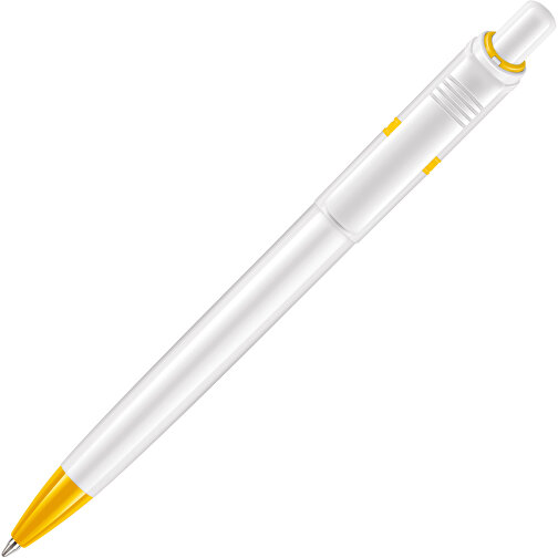 Kugelschreiber Ducal Hardcolour , weiß / gelb, ABS, 13,80cm (Länge), Bild 2