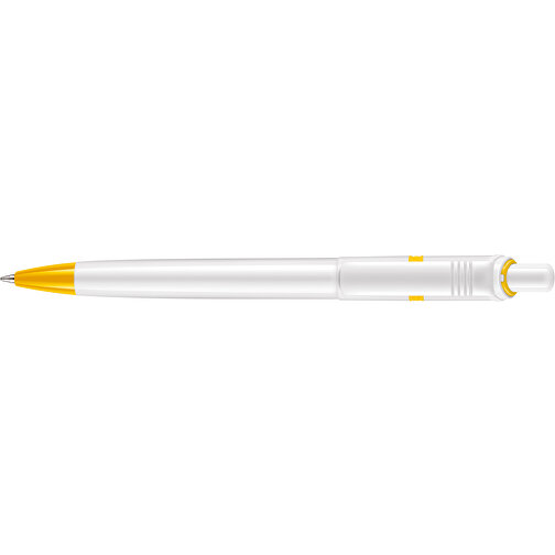 Kugelschreiber Ducal Hardcolour , weiß / gelb, ABS, 13,80cm (Länge), Bild 3
