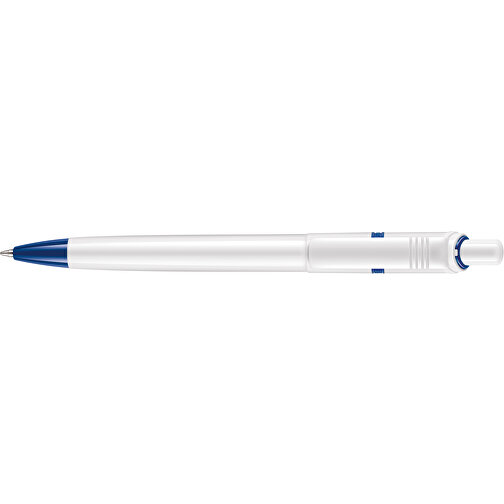 Kugelschreiber Ducal Hardcolour , weiß / dunkelblau, ABS, 13,80cm (Länge), Bild 3