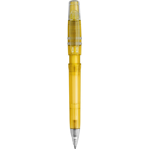 Kugelschreiber Nora Clear Transparent , transparent gelb, ABS, 14,00cm (Länge), Bild 1
