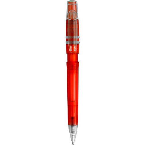 Kugelschreiber Nora Clear Transparent , transparent rot, ABS, 14,00cm (Länge), Bild 1