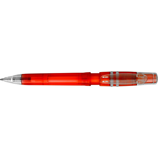 Kugelschreiber Nora Clear Transparent , transparent rot, ABS, 14,00cm (Länge), Bild 3