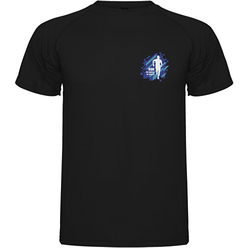Montecarlo Sport T-Shirt Für Herren , schwarz, Piqué Strick 100% Polyester, 150 g/m2, M, , Bild 2