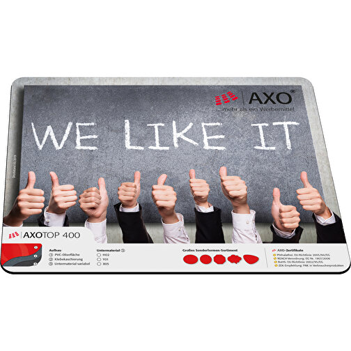 AXOPAD® Podklad na biurko AXOTop 500, 50 x 33 cm, prostokatny, grubosc 1,5 mm, Obraz 1