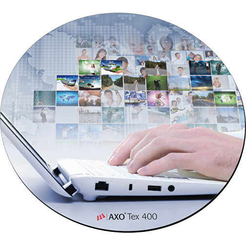 AXOPAD® Mousepad AXOTex 400, 21 Cm Rund, 1 Mm Dick , 4-C Euroskala, Polyestergewebe, Latexcompound strukturiert, 0,10cm (Höhe), Bild 1