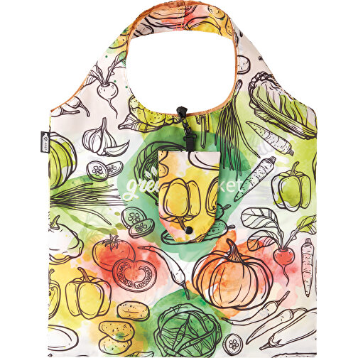 Full Color Faltbare RPET Einkaufstasche Mit Hülle , weiss, RPET, 50,00cm x 39,00cm (Höhe x Breite), Bild 2