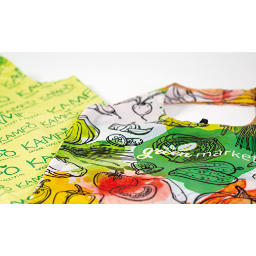 Full Color Faltbare RPET Einkaufstasche Mit Hülle , weiß, RPET, 50,00cm x 39,00cm (Höhe x Breite), Bild 3