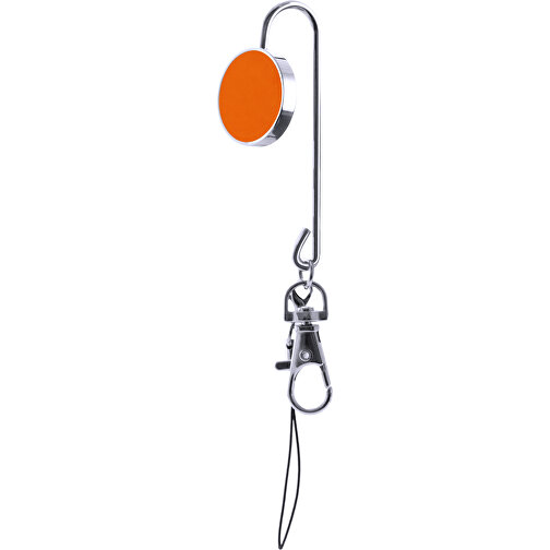 Taschenhalter-Schlüsselanhänger Lysia , orange, Metall/ PU, 7,50cm (Breite), Bild 1