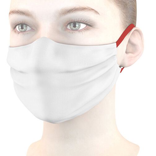 Mund-Nasen-Maske Mit Nasenbügel , feuerrot, Polyester, 11,00cm x 9,00cm (Länge x Breite), Bild 1