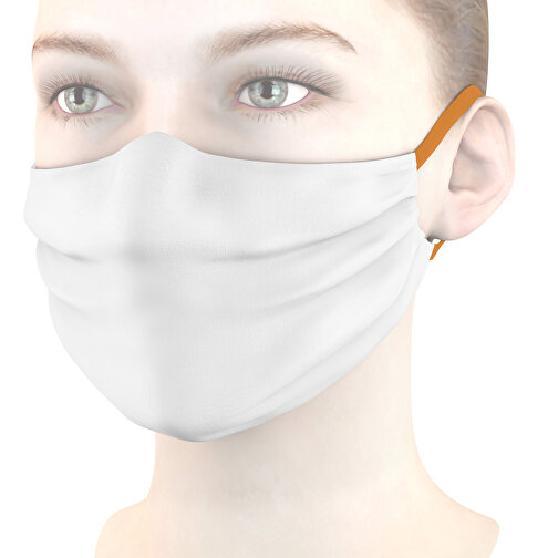Mund-Nasen-Maske Mit Nasenbügel , kürbisorange, Polyester, 11,00cm x 9,00cm (Länge x Breite), Bild 1