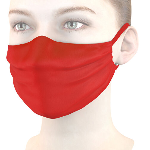 Mund-Nasen-Maske Mit Nasenbügel , feuerrot, Polyester, 11,00cm x 9,00cm (Länge x Breite), Bild 1