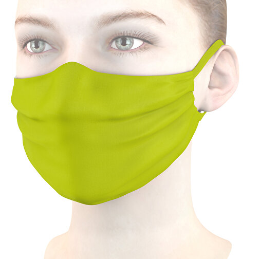 Mund-Nasen-Maske Mit Nasenbügel , grüngelb, Polyester, 11,00cm x 9,00cm (Länge x Breite), Bild 1