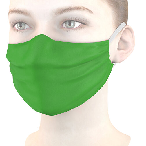 Mund-Nasen-Maske Mit Nasenbügel , grün, Polyester, 11,00cm x 9,00cm (Länge x Breite), Bild 1