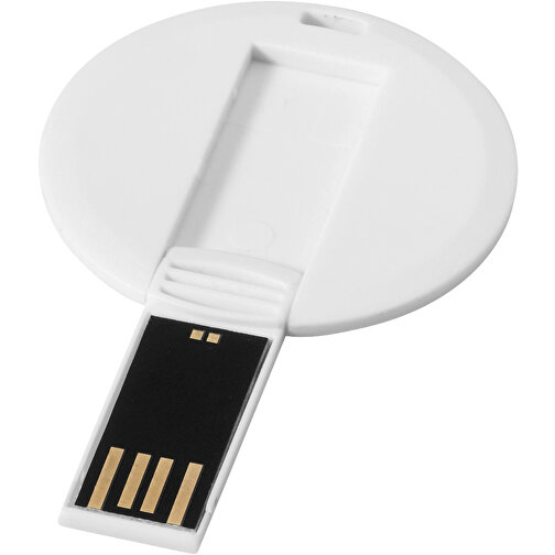 Round Credit Card USB-Stick , weiss MB , 16 GB , Kunststoff MB , 0,10cm (Höhe), Bild 1