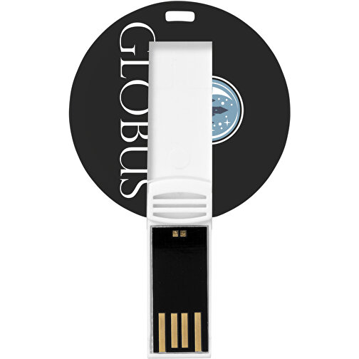 Round Credit Card USB-Stick , weiß MB , 4 GB , Kunststoff MB , 0,10cm (Höhe), Bild 3