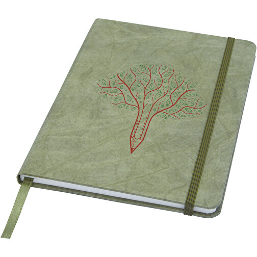 Breccia A5 Notizbuch Aus Steinpapier , Green Concept, grün, Tyvek® Papier, Steinpapier, 21,00cm x 1,00cm x 14,50cm (Länge x Höhe x Breite), Bild 2