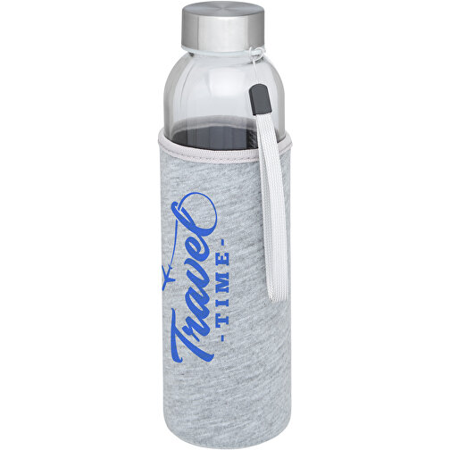 Bodhi 500 Ml Glas-Sportflasche , grau, Glas, Neopren, Edelstahl, 22,10cm (Höhe), Bild 2
