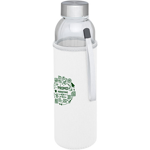 Bodhi 500 Ml Glas-Sportflasche , weiß, Glas, Neopren, Edelstahl, 22,10cm (Höhe), Bild 2