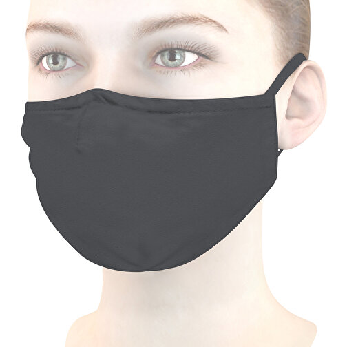 Mund-Nasen-Maske Deluxe , dunkelgrau, Polyester, 21,00cm x 12,00cm (Länge x Breite), Bild 1