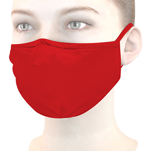 Mund-Nasen-Maske Deluxe , feuerrot, Polyester, 21,00cm x 12,00cm (Länge x Breite), Bild 1