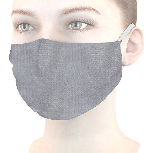Mund-Nasen-Maske Deluxe , cremegrau, Baumwolle, 21,00cm x 12,00cm (Länge x Breite), Bild 1