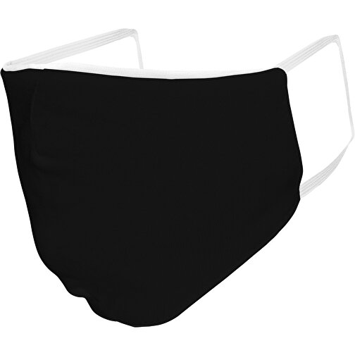 Mund-Nasen-Maske Deluxe , schwarz, Baumwolle, 21,00cm x 12,00cm (Länge x Breite), Bild 2