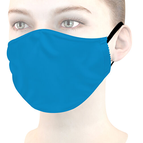 Mikrofaser-Gesichtsmaske , hellblau, 70% Polyester, 30% Polyamid, 18,00cm x 8,00cm (Länge x Breite), Bild 1