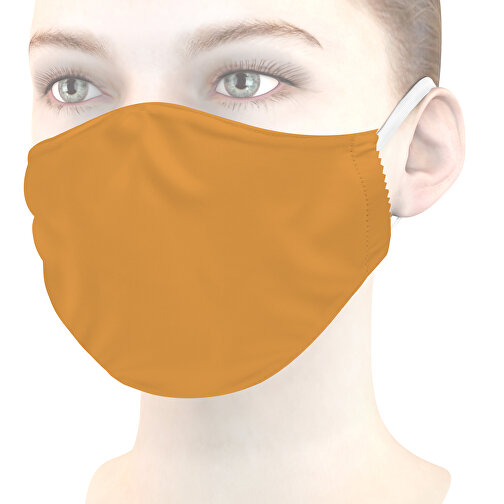 Mikrofaser-Gesichtsmaske , orangebraun, 70% Polyester, 30% Polyamid, 18,00cm x 8,00cm (Länge x Breite), Bild 1