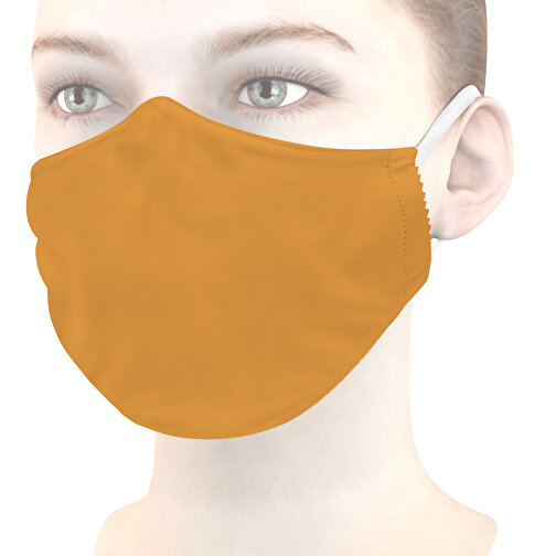 Mikrofaser-Kindermaske Mit Nasenbügel , orangebraun, 70% Polyester, 30% Polyamid, 17,00cm x 6,00cm (Länge x Breite), Bild 1