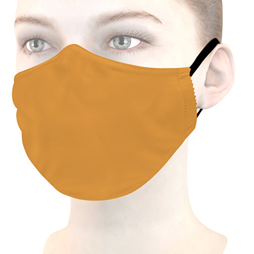 Mikrofaser-Kindermaske Mit Nasenbügel , orangebraun, 70% Polyester, 30% Polyamid, 17,00cm x 6,00cm (Länge x Breite), Bild 1