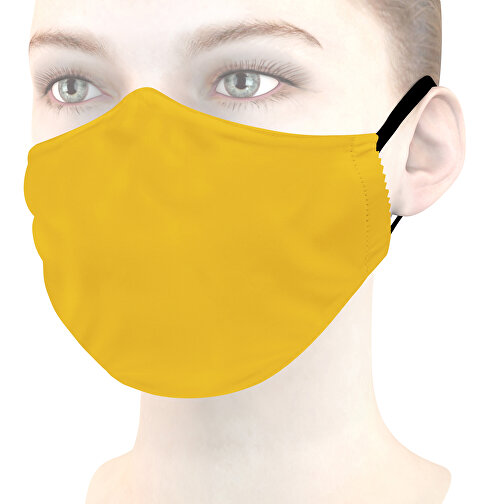 Mikrofaser-Kindermaske Mit Nasenbügel , gelb, 70% Polyester, 30% Polyamid, 17,00cm x 6,00cm (Länge x Breite), Bild 1