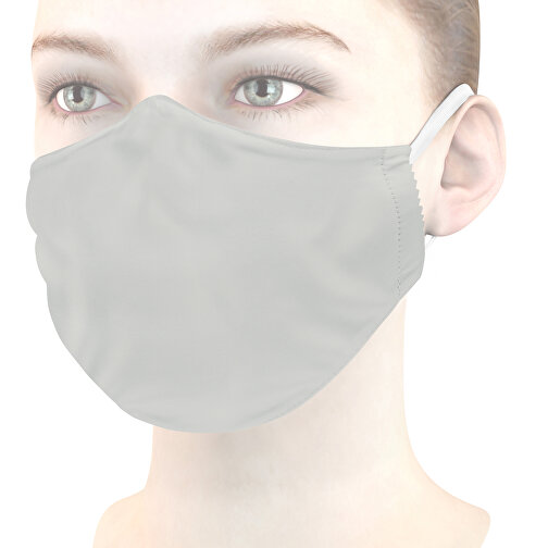 Mikrofaser-Gesichtsmaske Mit Nasenbügel , creme, 70% Polyester, 30% Polyamid, 18,00cm x 8,00cm (Länge x Breite), Bild 1