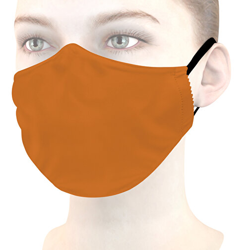 Mikrofaser-Gesichtsmaske Mit Nasenbügel , orange, 70% Polyester, 30% Polyamid, 18,00cm x 8,00cm (Länge x Breite), Bild 1