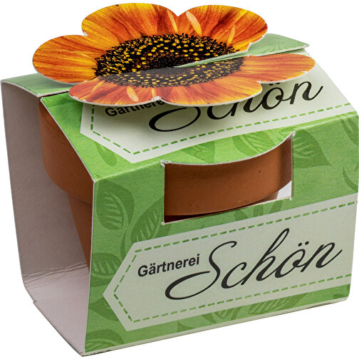Tontöpfchen-Blume Mit Samen - Gewürzpaprika , individuell, Saatgut,Papier,Ton,Erde, 4,00cm (Höhe), Bild 2